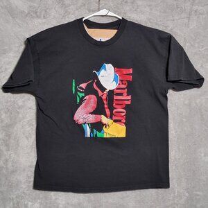Marlboro Cowboy T-Shirt Mens Size XL Black‎ Graphic Tee Reprint Western